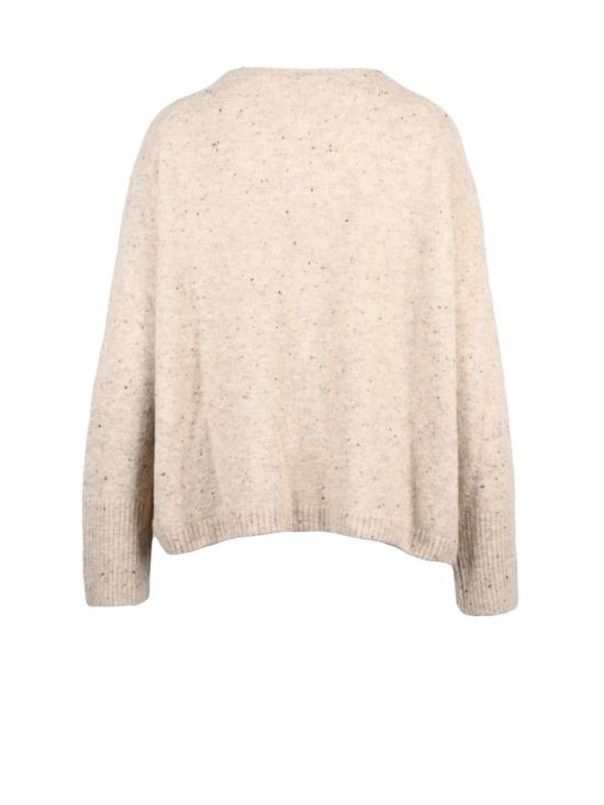 25FW 마렐라 스웨터 베이지색 니트 스웨터, 골지 소매단과 밑단 - MARELLA