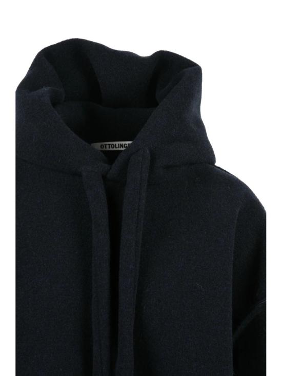 25FW 오토링거 코트 검정색 폴리에스터 혼방 펠트 아노락 - OTTOLINGER