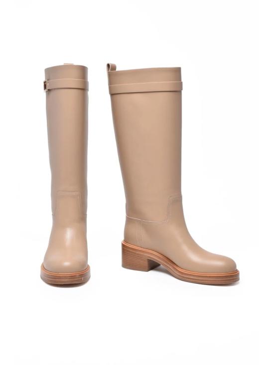 25FW 살바토레 페라가모 부츠 베이지 가죽 로잘리 - SALVATORE FERRAGAMO