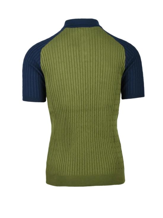 25SS 울앤코 폴로 티셔츠 청록색 질감 니트 폴로 셔츠 - WOOL & CO