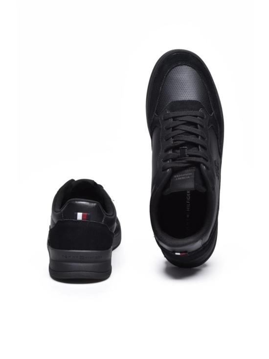 25SS 타미힐피거 스니커즈 블랙 가죽 컵솔 - TOMMY HILFIGER