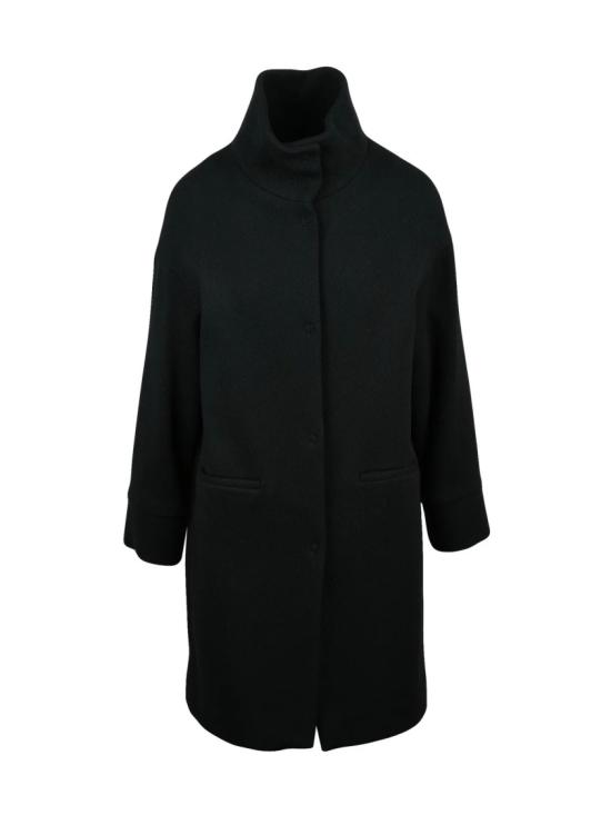 25FW 올리보 호리가미 코트 블랙 버진 울 혼방