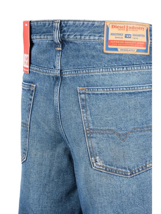 25FW 디젤 데님 팬츠 파란색 면 소재 루즈핏 청바지 - DIESEL