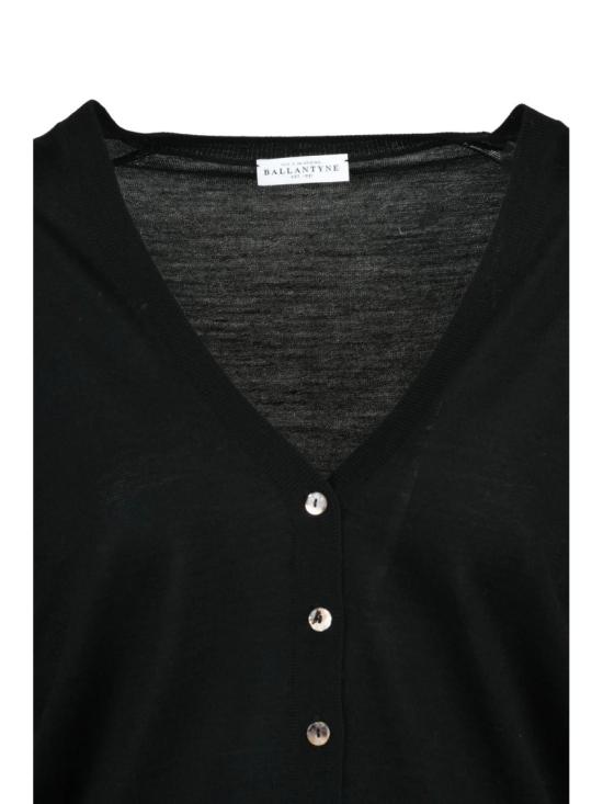 25FW 발렌타인 가디건 블랙 울 소재의 짧은 가디건 - BALLANTYNE