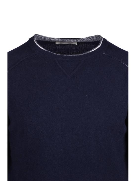 25FW 울앤코 긴팔 티셔츠 래글런 소매 니트 스웨트셔츠 (대조적인 트림 장식) - WOOL & CO
