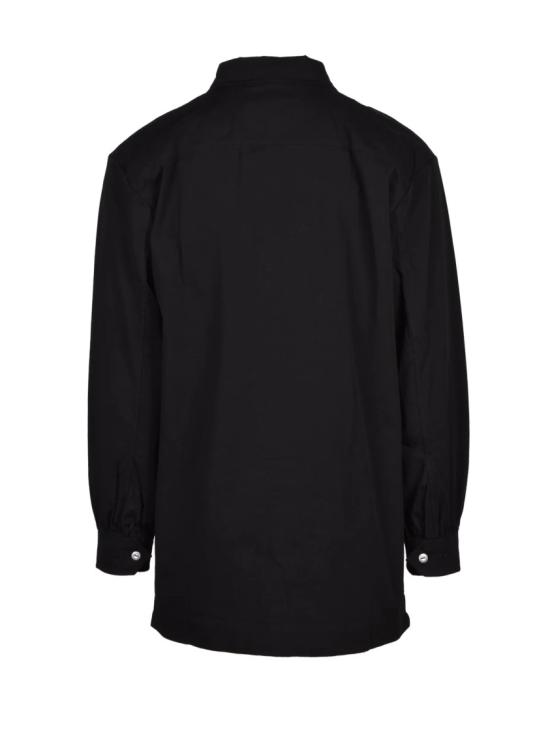 25FW 비비안웨스트우드 긴팔 셔츠 클래식 칼라와 자수 디테일이 있는 긴 검정색 - VIVIENNE WESTWOOD