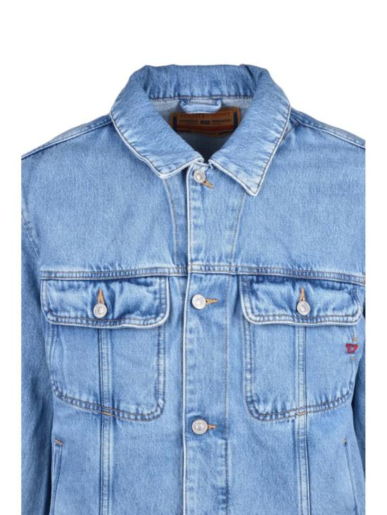 25FW 디젤 데님 자켓 연한 파란색 면  재킷 (각도 있는 칼라) - DIESEL