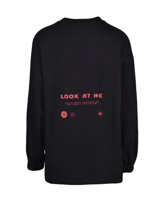 25FW 돌체앤가바나 긴팔 티셔츠 현대적인 디자인의 그래픽 블랙 오버사이즈 크루넥 스웨트셔츠 - DOLCE & GABBANA