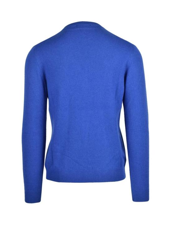 25FW 울앤코 스웨터 로얄 블루 색상의 골지 디테일이 있는 크루넥 풀오버 - WOOL & CO
