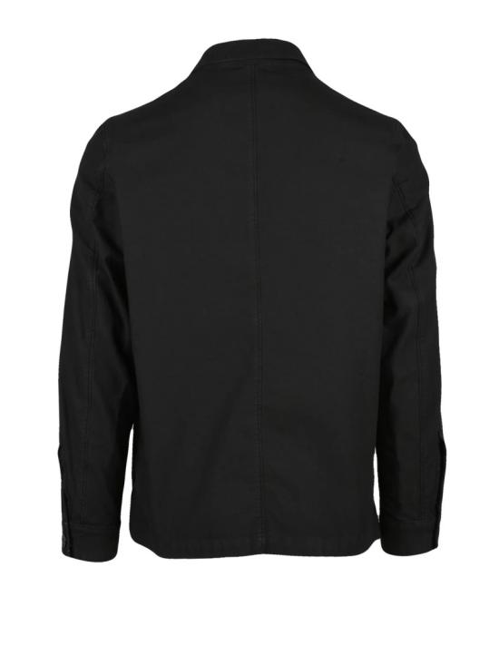 25FW 엘비엠 긴팔 셔츠 클래식 칼라와 버튼 포켓이 있는 블랙 트윌 - L.B.M.