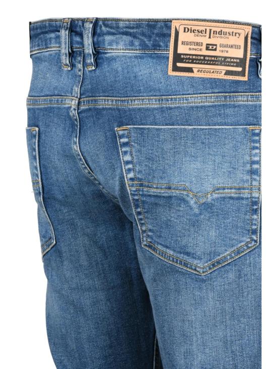 25FW 디젤 데님 팬츠 블루 코튼 블렌드 사파도 스트레이트 레그 진 - DIESEL