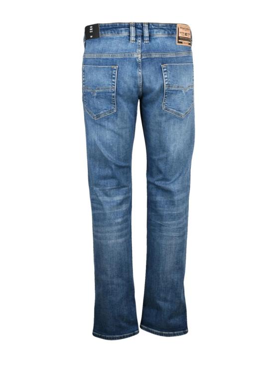25FW 디젤 데님 팬츠 블루 코튼 블렌드 사파도 스트레이트 레그 진 - DIESEL