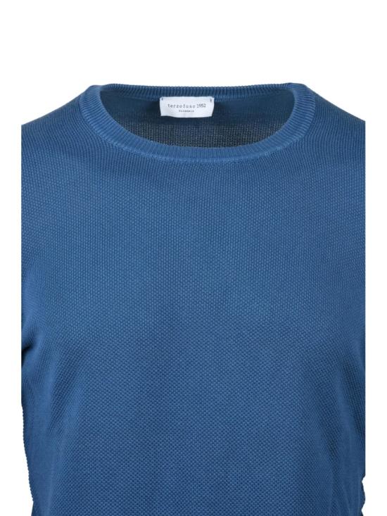 25SS Terzo Fuso 1952 니트웨어 파란색 가는 면 니트 스웨터 - OTHER BRANDS