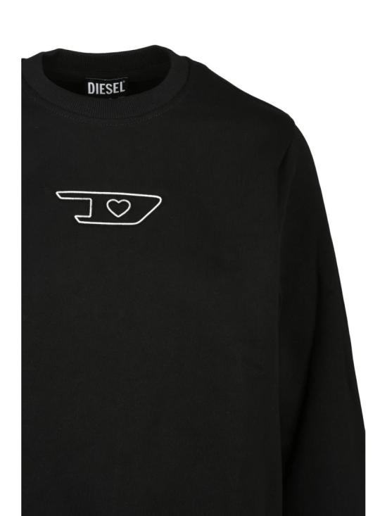  디젤 긴팔 티셔츠 블랙 루즈핏 크루넥 스웨트셔츠 - DIESEL