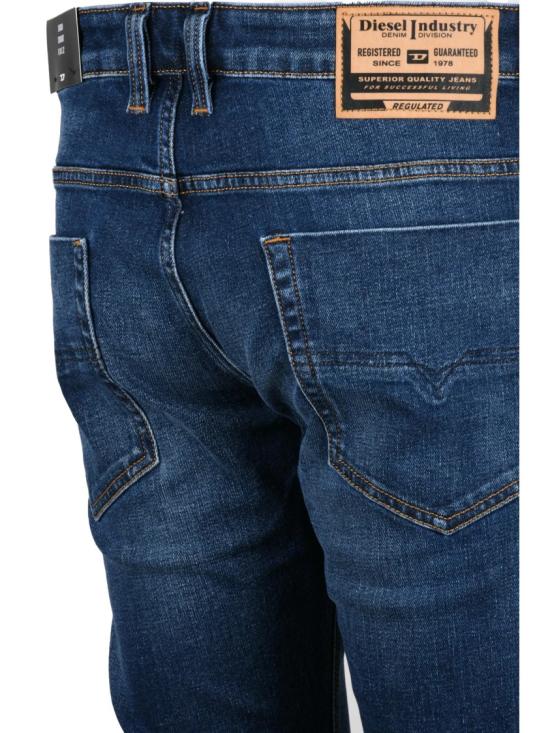 25FW 디젤 데님 팬츠 블루 코튼 블렌드 사파도 스트레이트 레그 진 - DIESEL