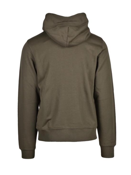 25FW 디젤 후드 티셔츠 밀리터리 그린 색상의 그래픽 프린트 면 후드티 - DIESEL
