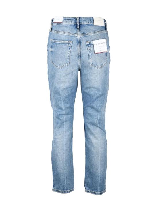  타미힐피거 데님 팬츠 연한 파란색 테이퍼드 시가렛 진 - TOMMY HILFIGER