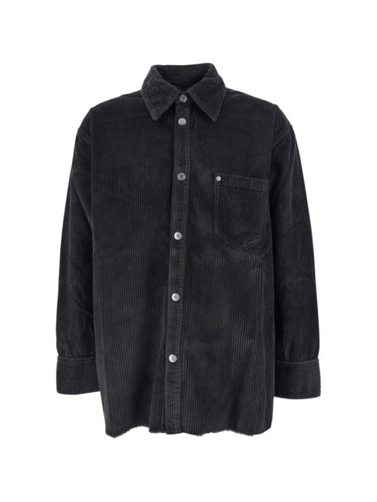 25FW 아미 코듀로이 벨벳 사이드 슬릿 오버셔츠 USH793CO0131020 Black