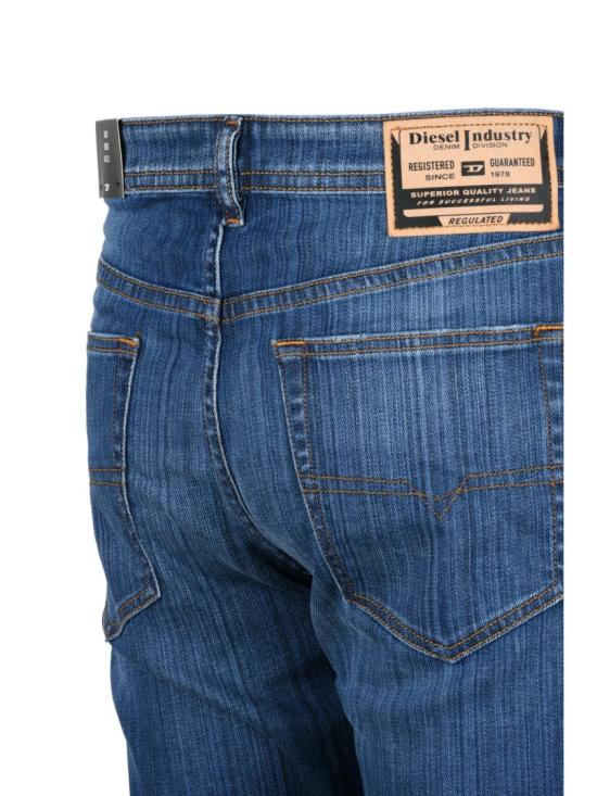 25FW 디젤 데님 팬츠 파란색 스트레치 코튼 테이퍼드 진 - DIESEL