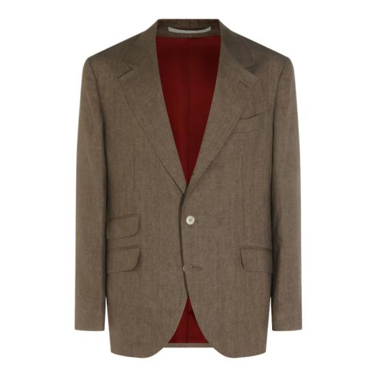  브루넬로 쿠치넬리 리넨 디컨스트럭티드 재킷 MB4307BWDC089 Brown