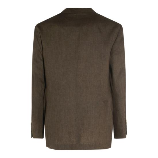  브루넬로 쿠치넬리 리넨 디컨스트럭티드 재킷 MB4307BWDC089 Brown - BRUNELLO CUCINELLI