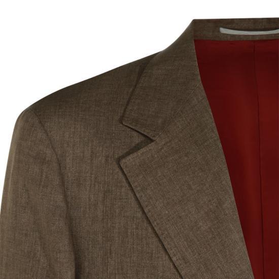  브루넬로 쿠치넬리 리넨 디컨스트럭티드 재킷 MB4307BWDC089 Brown - BRUNELLO CUCINELLI