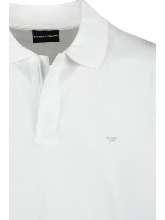 25SS 엠포리오 아르마니 폴로 티셔츠 화이트 타임리스 코튼 폴로 셔츠 - EMPORIO ARMANI