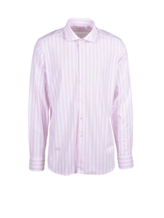 25SS Lavorazione Sartoriale 셔츠 흰색과 핑크색 줄무늬