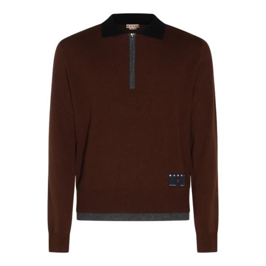 26FW 마르니 집업 니트 POMG0096Q0UFX331MXM53 Brown