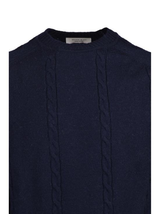 25FW 울앤코 스웨터 세로 케이블 니트 크루넥 스웨터 (메리노 울 소재) - WOOL & CO