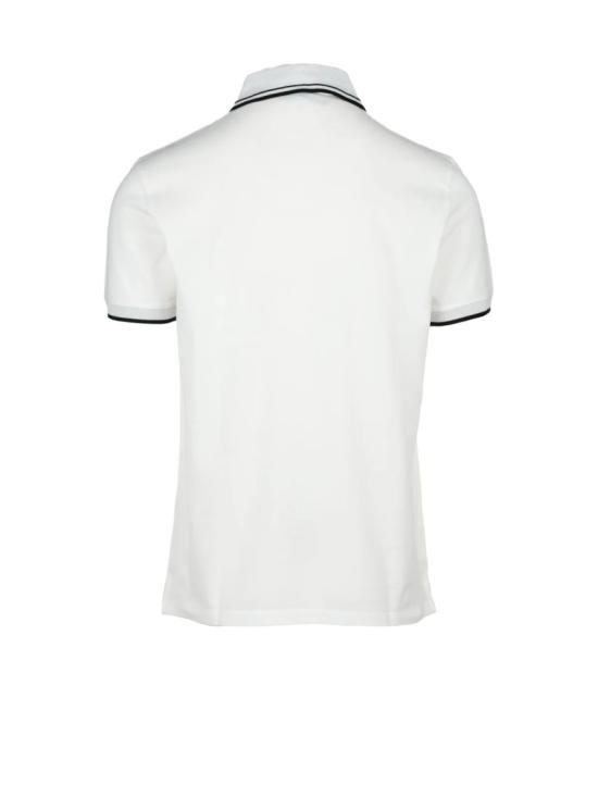  엠포리오 아르마니 폴로 티셔츠 흰색 줄무늬 면 폴로 셔츠 - EMPORIO ARMANI