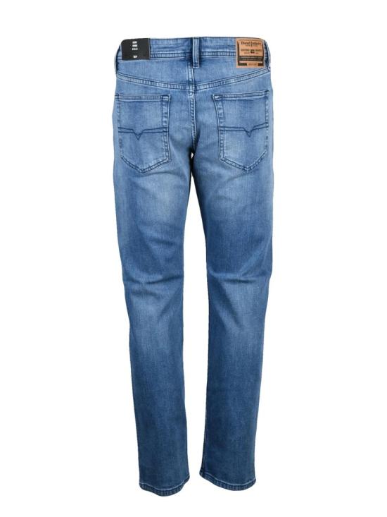 25FW 디젤 데님 팬츠 파란색 스트레치 코튼 테이퍼드 진 - DIESEL
