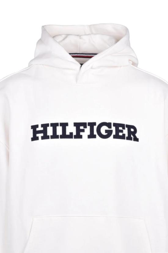  타미힐피거 탑 화이트 기모면 후드티 - TOMMY HILFIGER