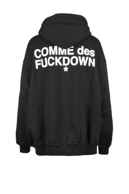  꼼데퍽다운 후드 티셔츠 검정색 후드 면 스웨트셔츠 - COMME DES FUCKDOWN