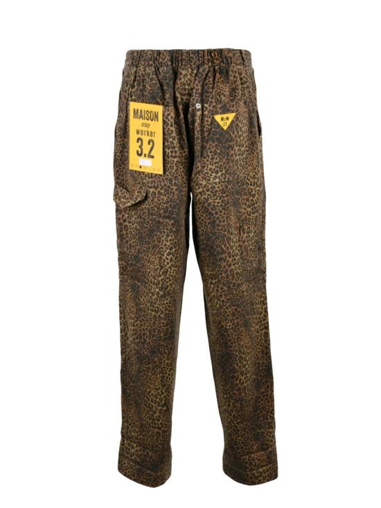 25SS Mcw 3.2 팬츠 레오파드 프린트와 실용적인 포켓이 있는 테이퍼드 핏 워커 - OTHER BRANDS