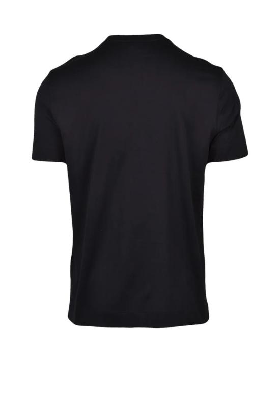  엠포리오 아르마니 반팔 티셔츠 검정색 크루넥 면 티셔츠 - EMPORIO ARMANI