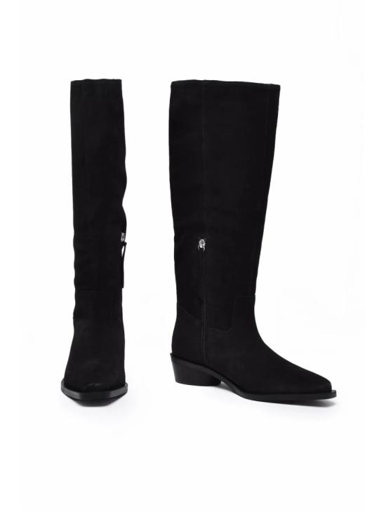 25FW 마렐라 부츠 블랙 가죽 캄부사 - MARELLA