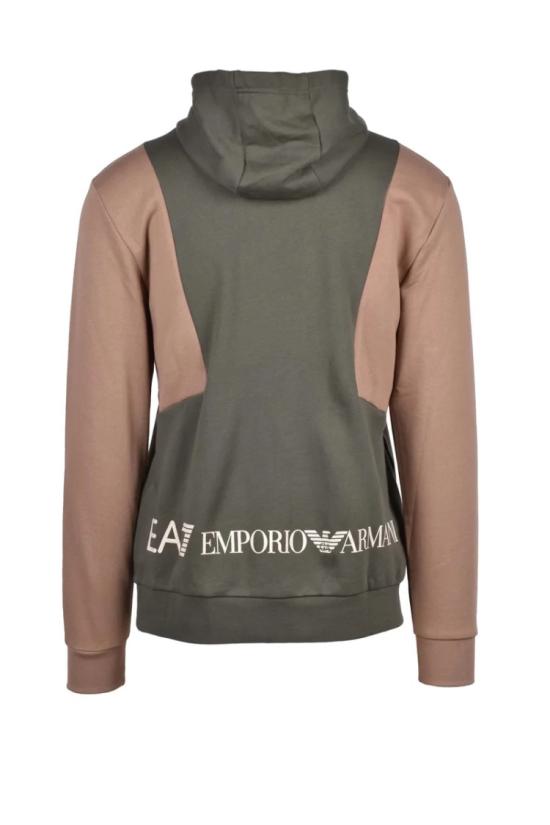 엠포리오 아르마니 탑 녹색 투톤 후드티 - EMPORIO ARMANI