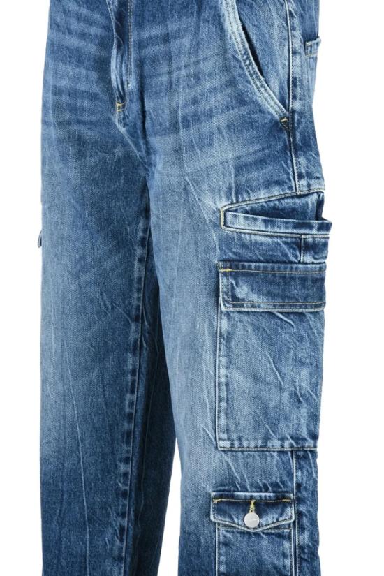  아이콘데님 팬츠 데님 팬츠 블루 카고  진 - ICON DENIM