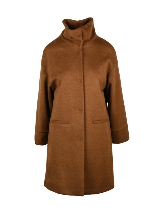25FW 올리보 호리가미 코트 갈색 버진 울 혼방