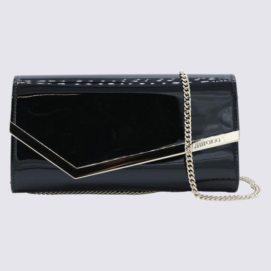 26FW 지미추 클러치/파우치 EMMIE PAT001463 BLACK LIGHT GOLD