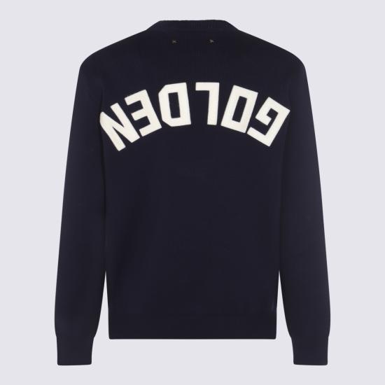 26FW 골든구스 로고 코튼 라운드넥 스웨터 GMP00841 P00066250486 DARK BLUE - GOLDEN GOOSE