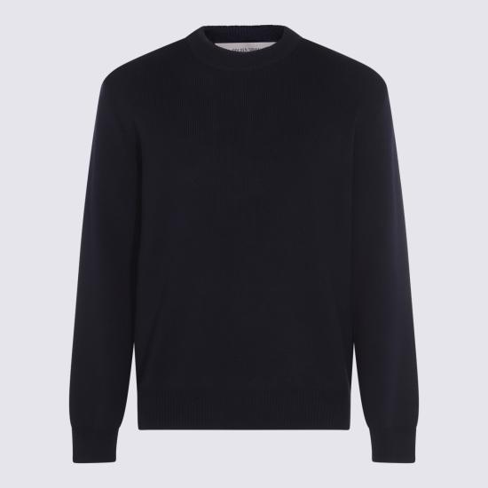 26FW 골든구스 로고 코튼 라운드넥 스웨터 GMP00841 P00066250486 DARK BLUE