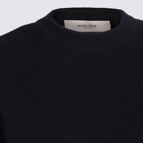 26FW 골든구스 로고 코튼 라운드넥 스웨터 GMP00841 P00066250486 DARK BLUE - GOLDEN GOOSE