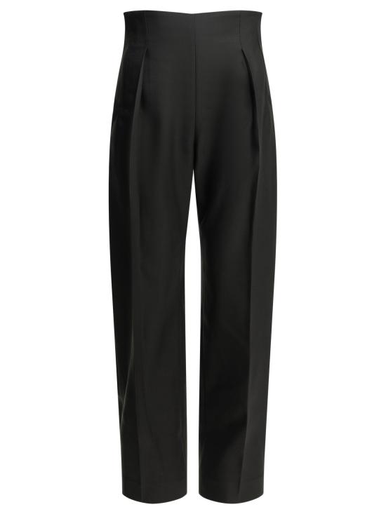 26FW 케이트 카라 와이드 레그 코튼 트라우저 3190582200 Black