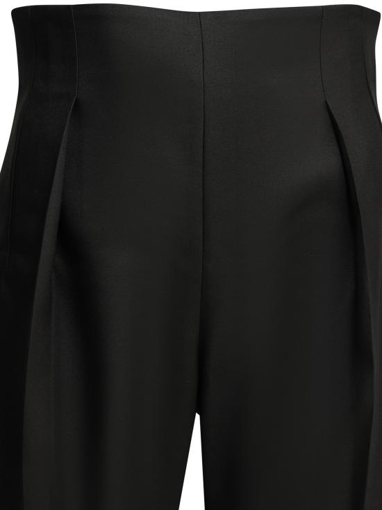 26FW 케이트 카라 와이드 레그 코튼 트라우저 3190582200 Black - KHAITE