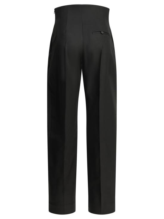26FW 케이트 카라 와이드 레그 코튼 트라우저 3190582200 Black - KHAITE