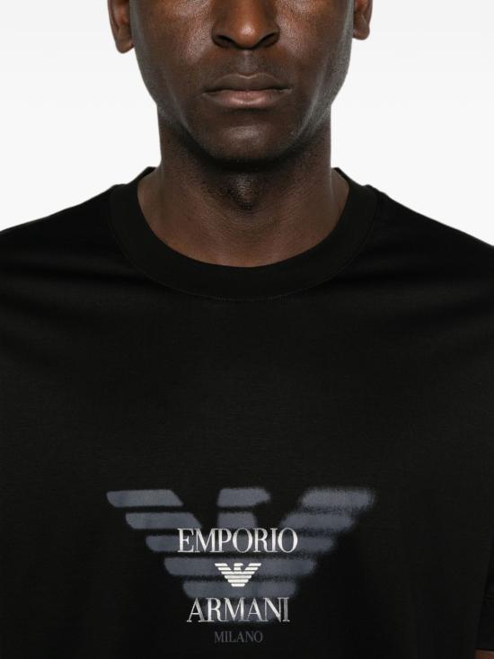 26FW 엠포리오 아르마니 반팔 티셔츠 EM006765 AF10017UC001 BLACK - EMPORIO ARMANI