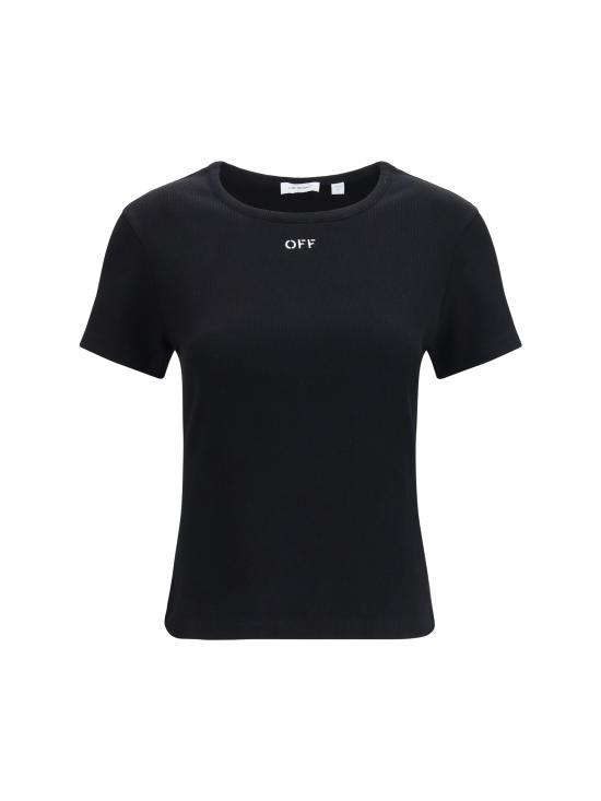 26FW 오프화이트 반팔 티셔츠 2FA00679T W003 BLACK