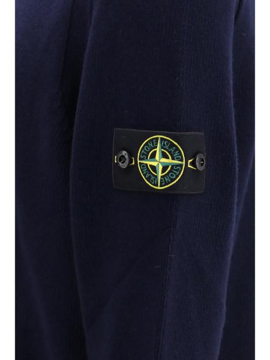 26FW 스톤 아일랜드 램스울 립드 트림 레귤러 핏 크루넥 점퍼 L2S155100072S00A3 V0020 BLACK - STONE ISLAND